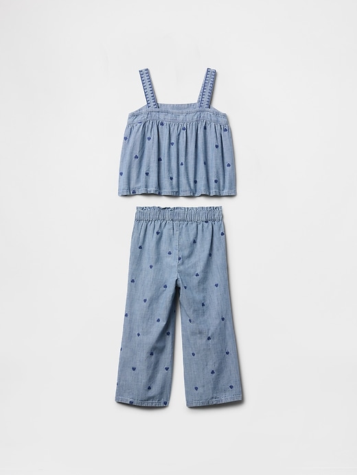 Image number 3 showing, Baby & Toddler Chambray Heart Outfit Set