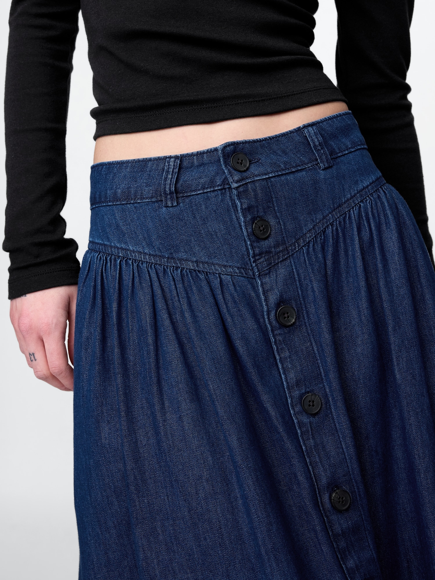 Женские юбки Gap Denim Western Yoke Midi Skirt — фото 4