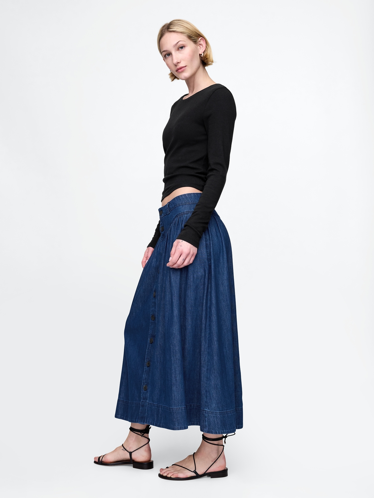 Женские юбки Gap Denim Western Yoke Midi Skirt — фото 3