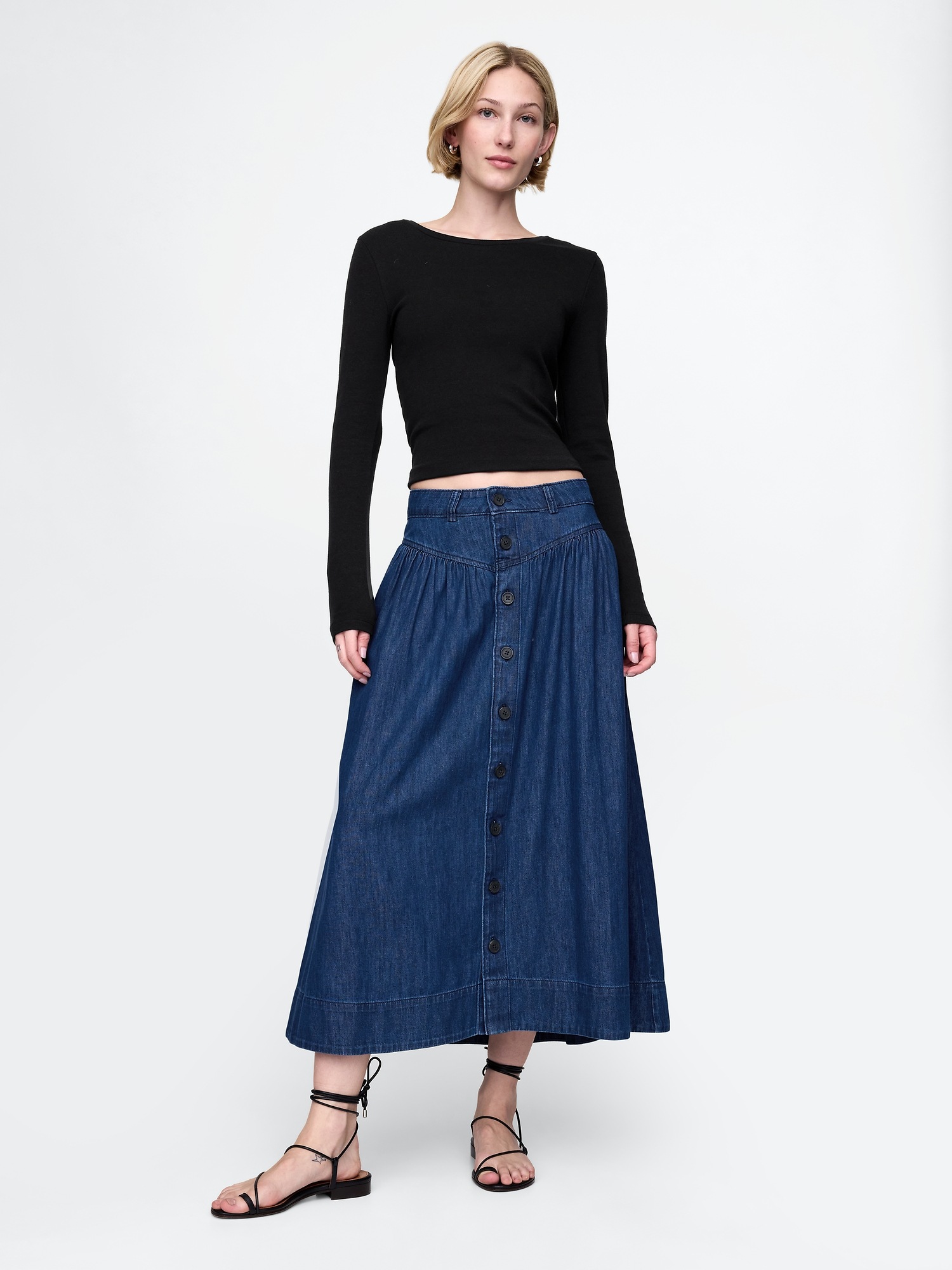 Женские юбки Gap Denim Western Yoke Midi Skirt