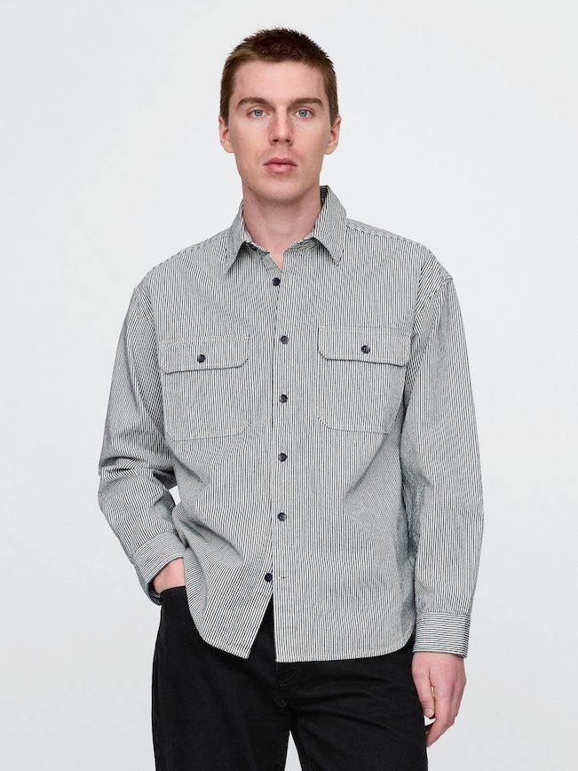 Denim Stripe Big Shirt
