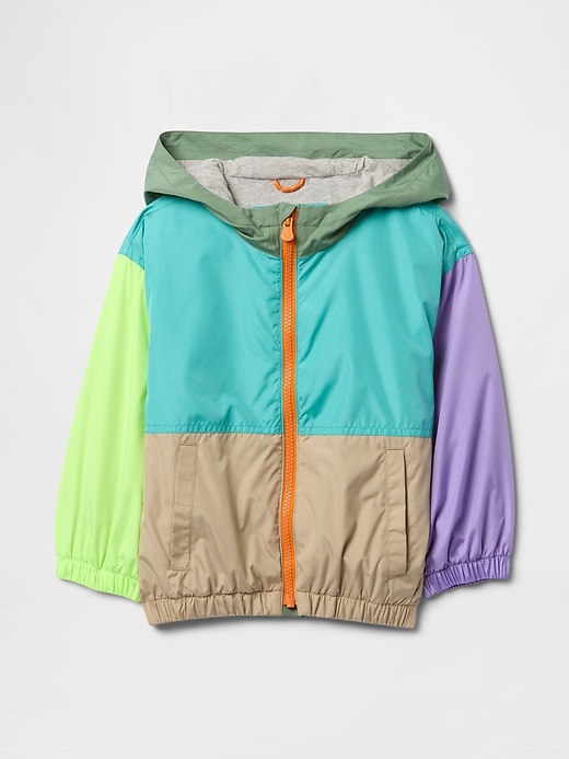 Image number 1 showing, Baby & Toddler Jersey-Lined Colorblock Windbreaker