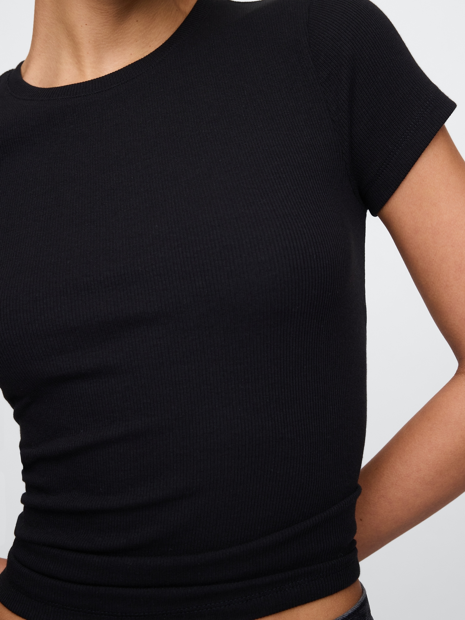 Женская футболка Gap Modern Rib, цвет: Чёрный — фото 3