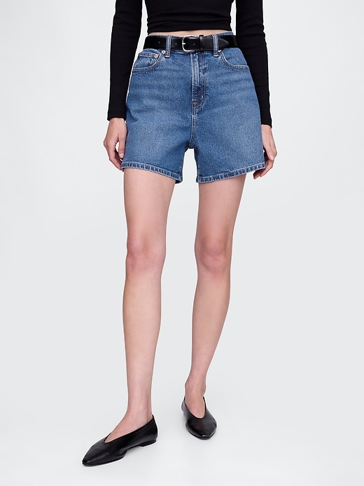 Image number 2 showing, 4.75" High Rise A-Line Denim Short