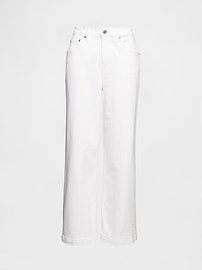 High Rise Stride Wide-Leg Ankle Jeans