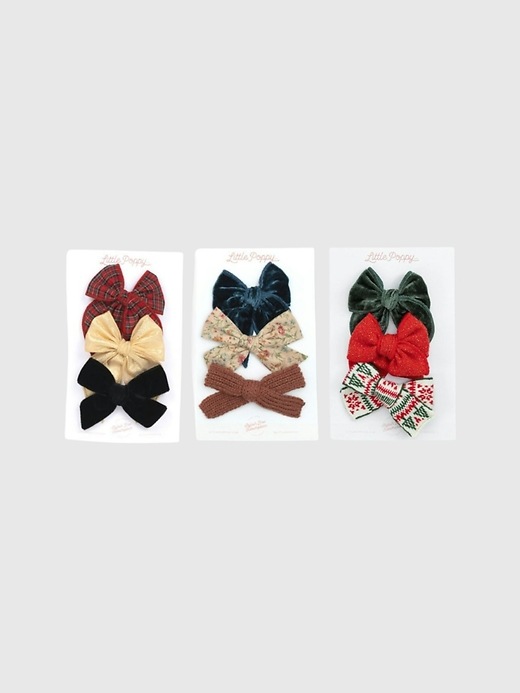 1 of 8 showing, with the color MULTI of product The Holiday Bow Clip Bundle