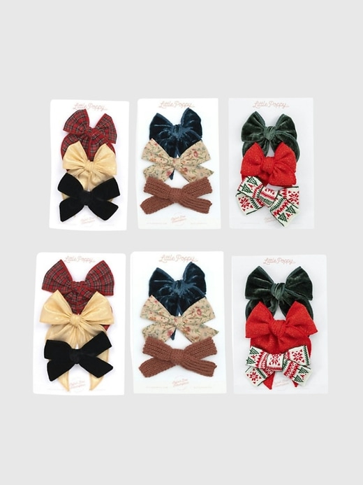 2 of 8 showing, with the color MULTI of product The Holiday Bow Clip Bundle