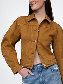 Barrel-Sleeve Cropped Jacket