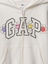 Kids VintageSoft Smiley World Logo Zip Hoodie