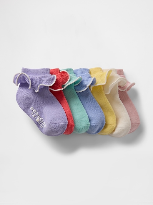 View large product image 1 of 1. Baby & Toddler Ruffle Ankle Socks (7-Pack)