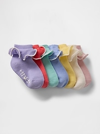 View large product image 1 of 1. Baby & Toddler Ruffle Ankle Socks (7-Pack)
