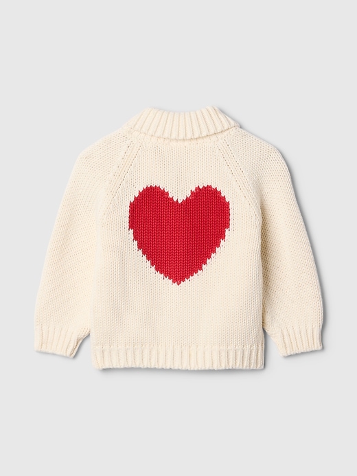 1 of 8 showing, with the color ivory frost of product Baby Heart Shawl Cardigan