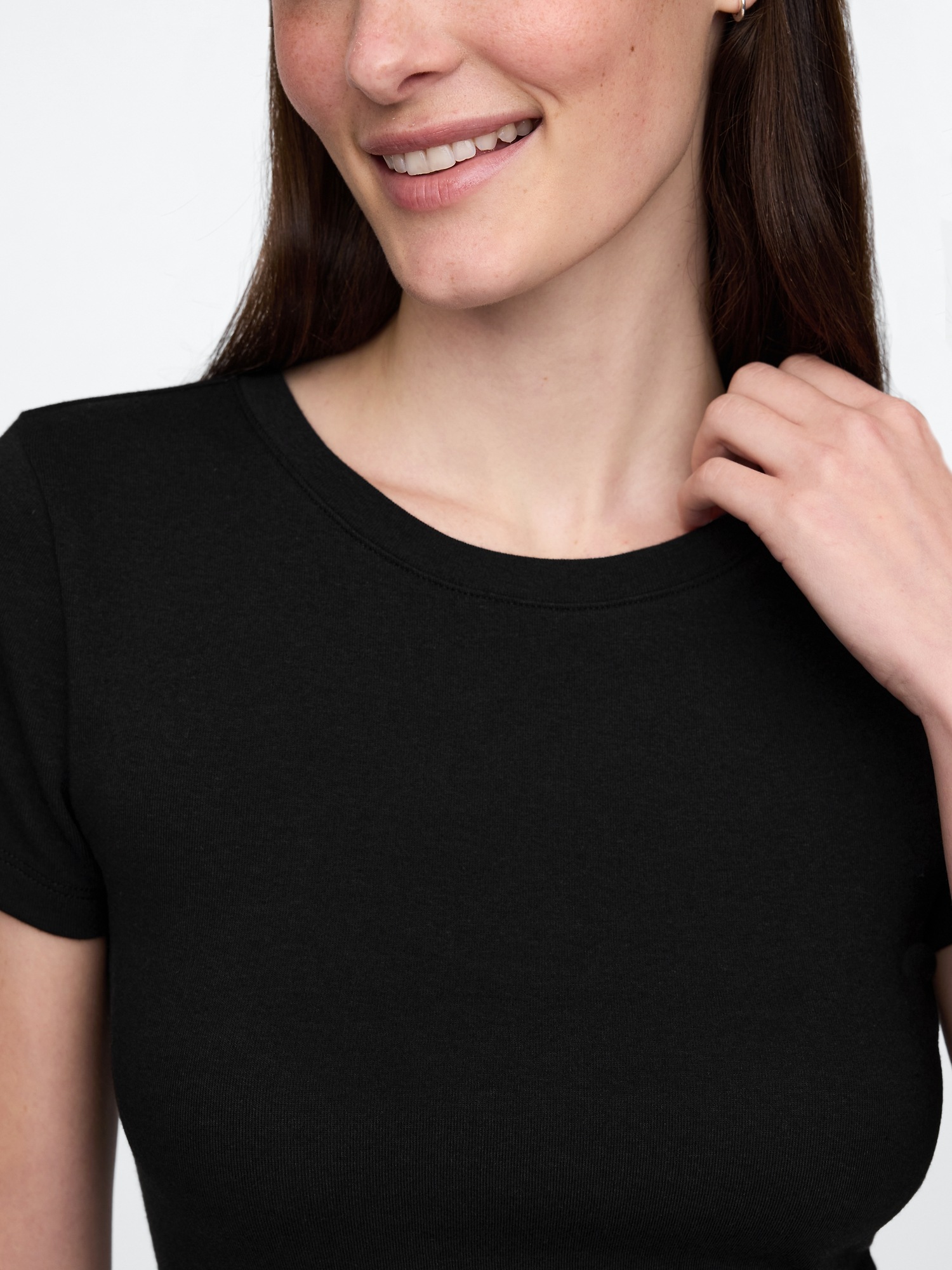 Женская футболка Gap Modern Crop T-Shirt, цвет: Чёрный — фото 4