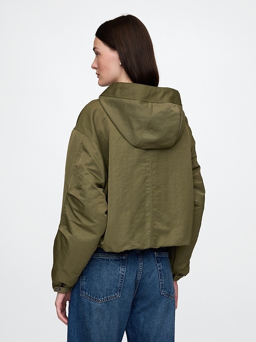 Image number 3 showing, Hooded Nylon Cropped Jacket
