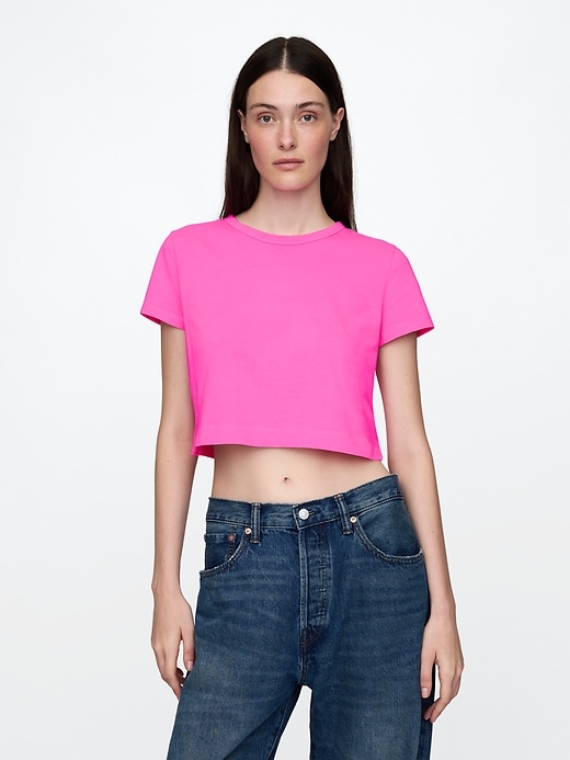 Image number 1 showing, Organic Cotton VintageSoft Cropped T-Shirt