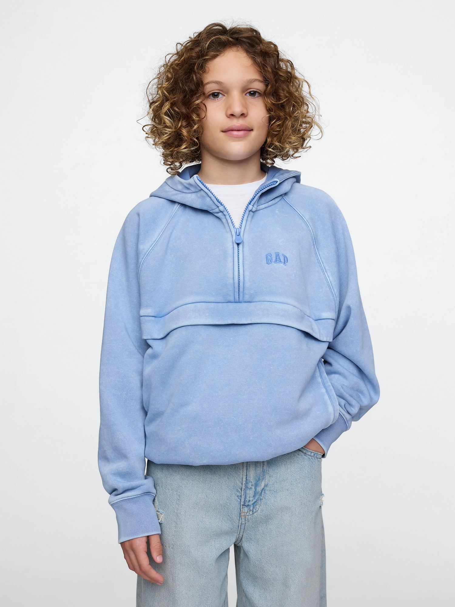 Buy Gap Navy Blue Logo Sherpa-Lined Zip Up Hoodie D From The UK