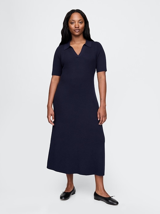Image number 5 showing, CashSoft Rib Maxi Polo Sweater Dress
