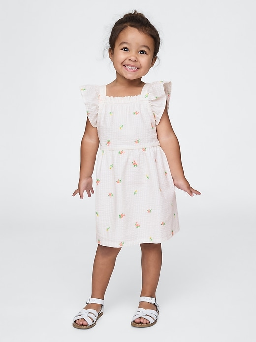 Image number 1 showing, Baby & Toddler Flutter-Sleeve Seersucker Dress