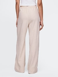 Linen-Blend Easy Wide-Hem Pants