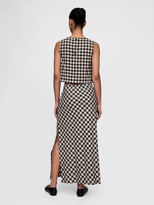 Linen-Blend Midi Skirt | Gap