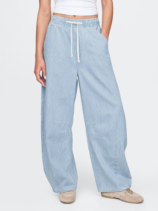 Image number 2 showing, Mid Rise UltraSoft Denim Stripe Easy Horseshoe Jeans