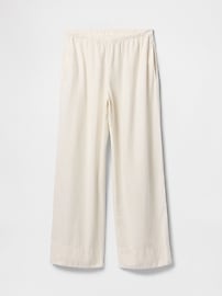 Linen-Blend Easy Wide-Hem Pants