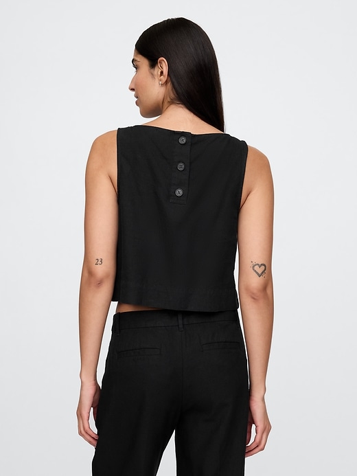 Image number 2 showing, Linen-Blend Shell Tank Top