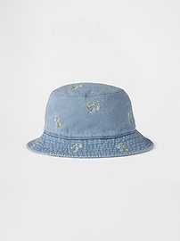 View large product image 1 of 1. Baby & Toddler Floral Denim Bucket Hat