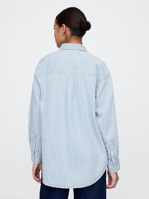 Image number 2 showing, Denim Stripe Big Shirt