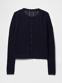 Linen-Blend Pointelle Cardigan