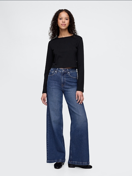 Image number 9 showing, Curvy High Rise Stride Wide-Leg Jeans