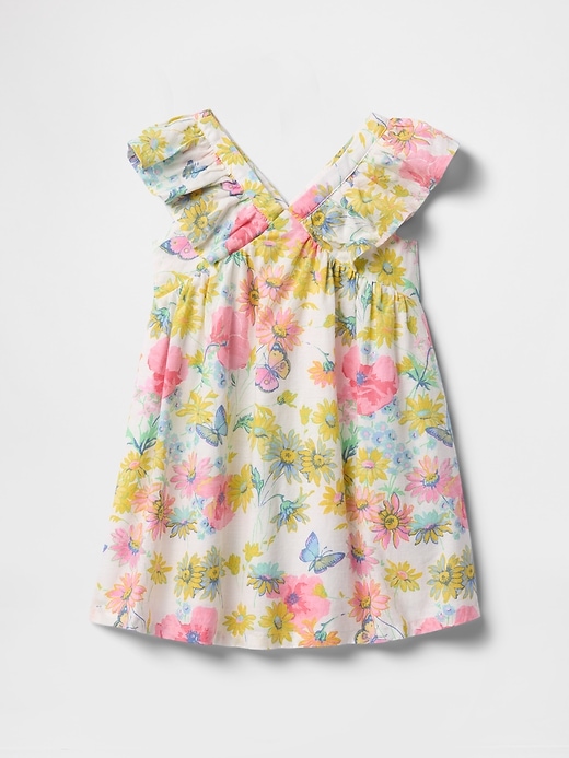 Image number 2 showing, Baby & Toddler Linen-Cotton Ruffle Dress