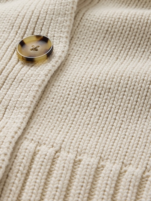 Image number 4 showing, 100% Cotton Cropped V-Neck Cardigan