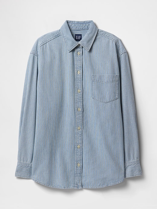 Image number 5 showing, Denim Stripe Big Shirt