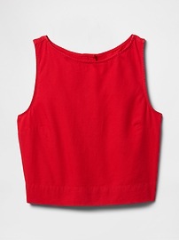 Linen-Blend Shell Tank Top