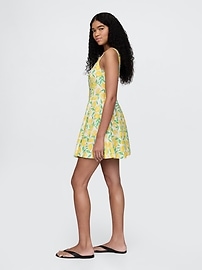 Linen-Blend Mini Dress