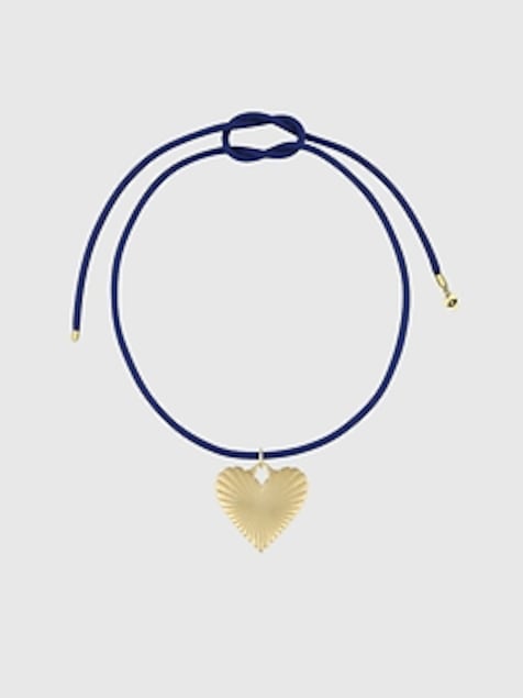 Exclusive Gap Denim Ribbed Heart of Gold Necklace