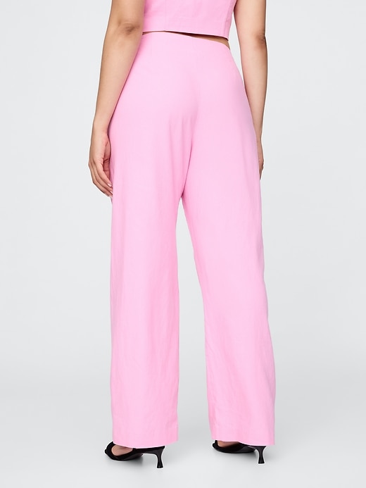 Image number 6 showing, Linen-Blend Relaxed Straight Ankle Pants