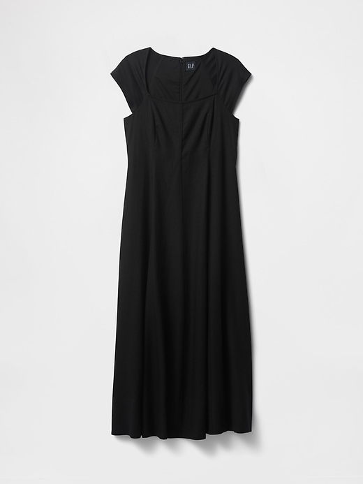 Image number 7 showing, Linen-Blend Cap-Sleeve Maxi Dress