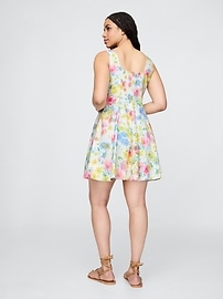 Linen-Blend Mini Dress