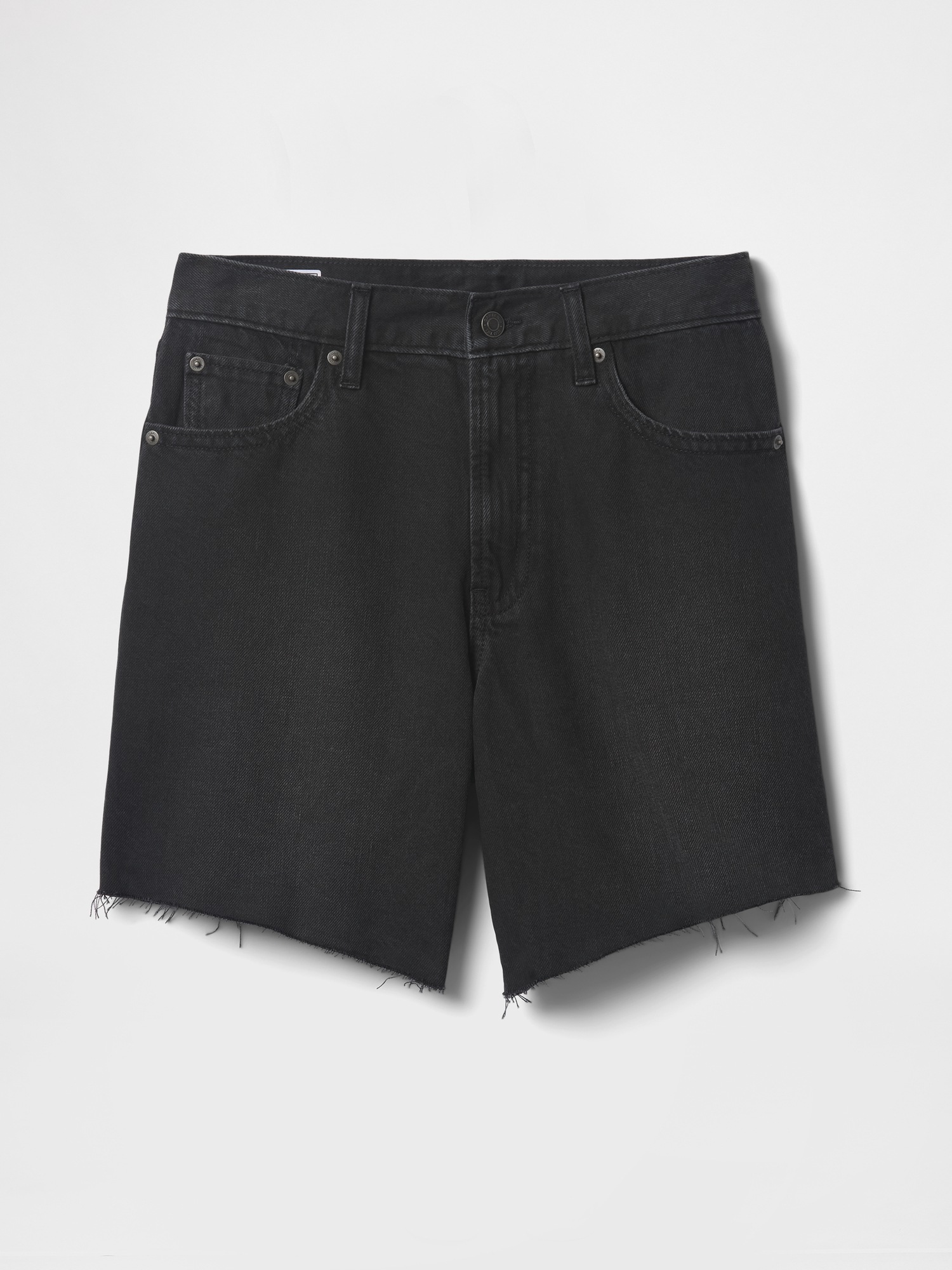 Женские шорты Gap 8" Mid Rise '90s Loose Denim Bermuda, цвет: Чёрный — фото 7