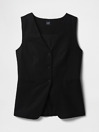 Linen-Blend Longline Vest