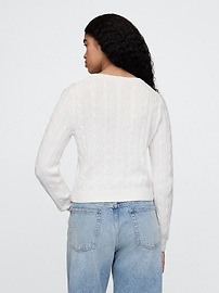 100% Cotton Cable-Knit V-Neck Sweater | Gap