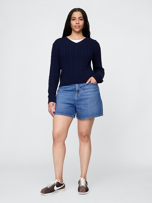 Image number 6 showing, 4.75" High Rise A-Line Denim Short