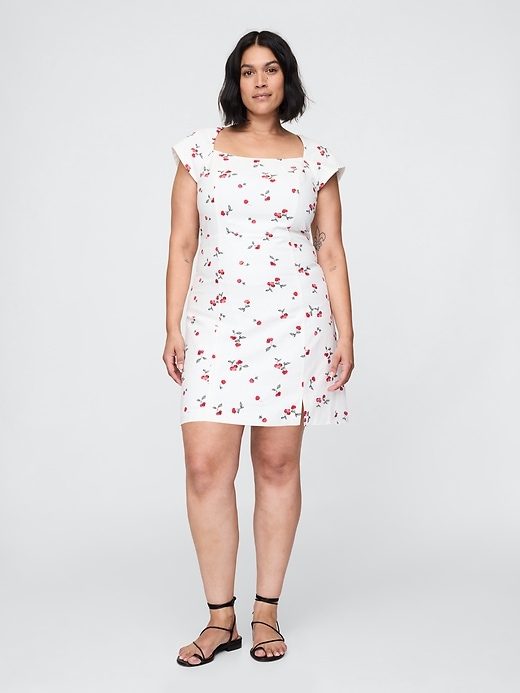 Image number 5 showing, Linen-Blend Cap-Sleeve Mini Dress