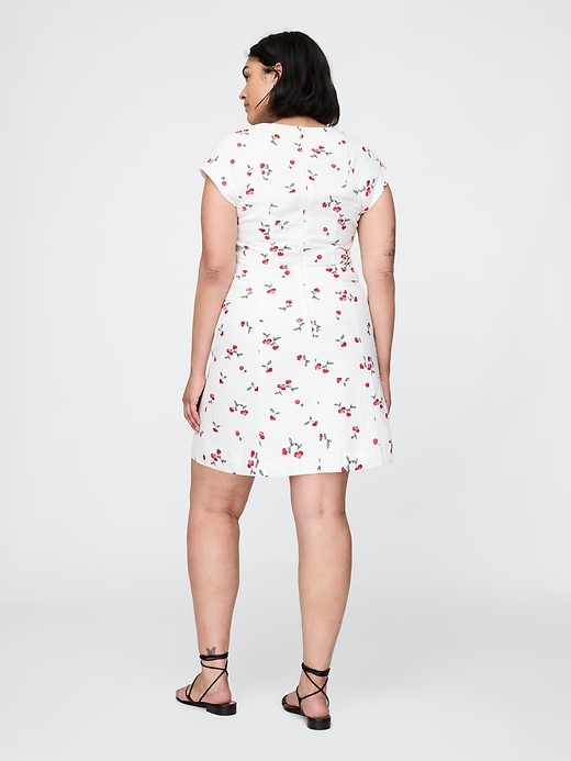 Image number 6 showing, Linen-Blend Cap-Sleeve Mini Dress