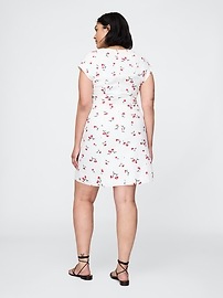 Linen-Blend Cap-Sleeve Mini Dress