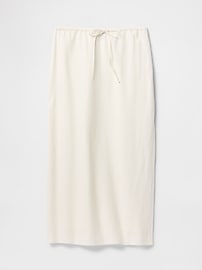 Linen-Blend Midi Skirt