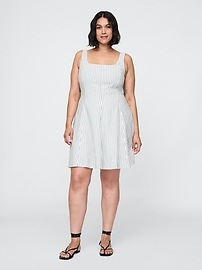 Linen-Blend Mini Dress