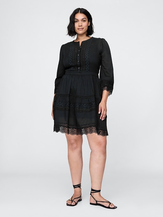 Image number 5 showing, Lace-Trim Mini Dress